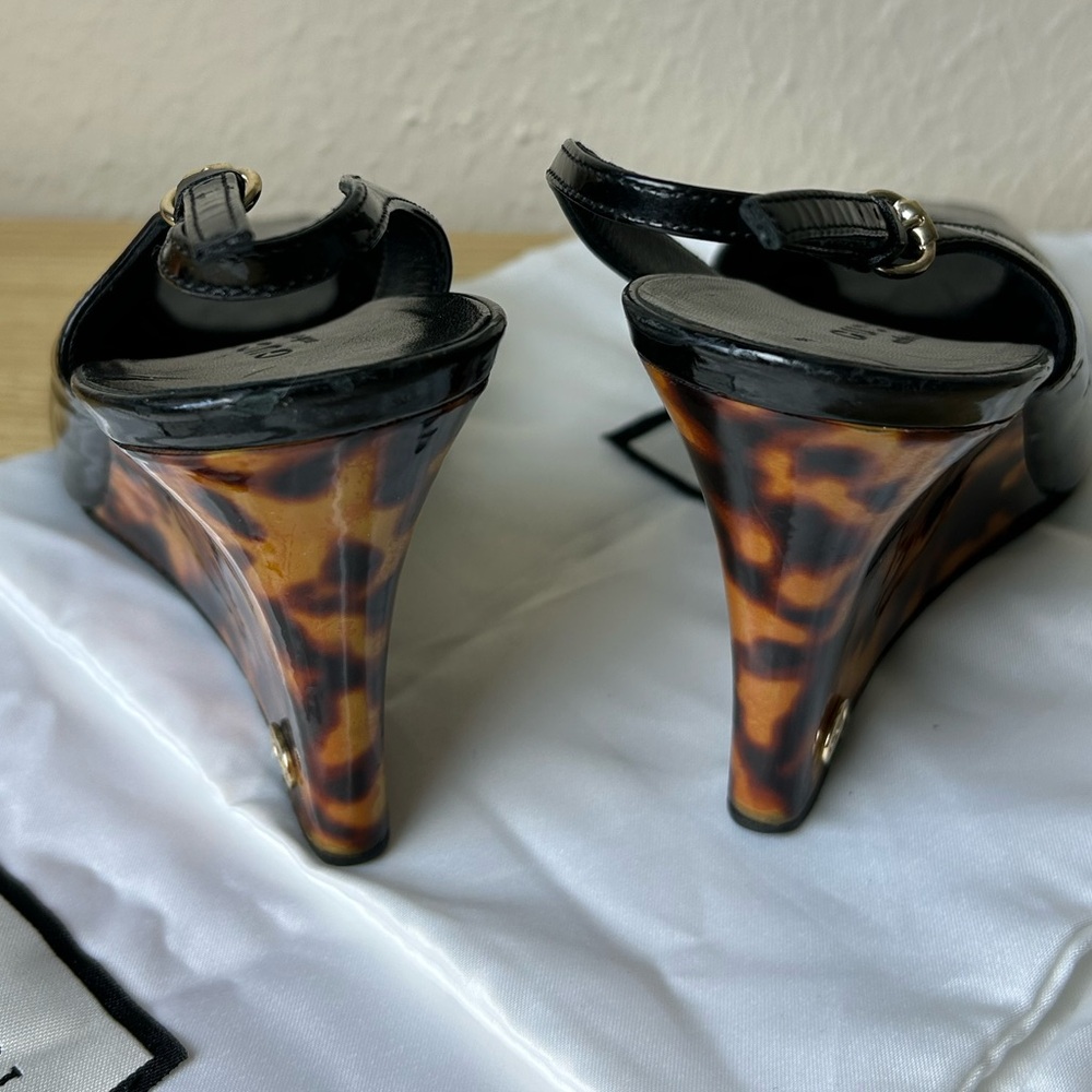 GUCCI Shoes Slingback Peep Toe Wedges - Picture 4 of 13